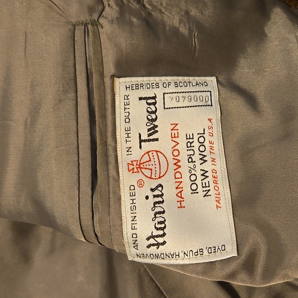 Vintage Harris Tweed Rust Colored Wool Mens Blazer Size 40R Made In USA - Picture 9 of 11